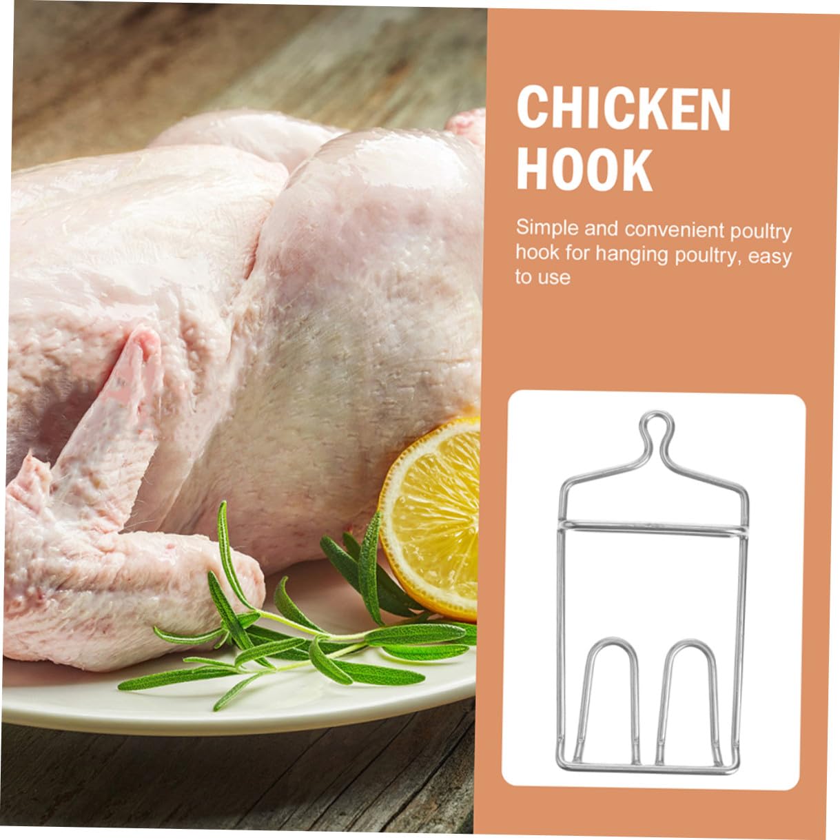BESTYASH 2 pezzi Ganci da Cucina in Acciaio Inossidabile per Carne Resistenti e Antiusura Ganci per Appendere Pollame e Accessori per Barbecue