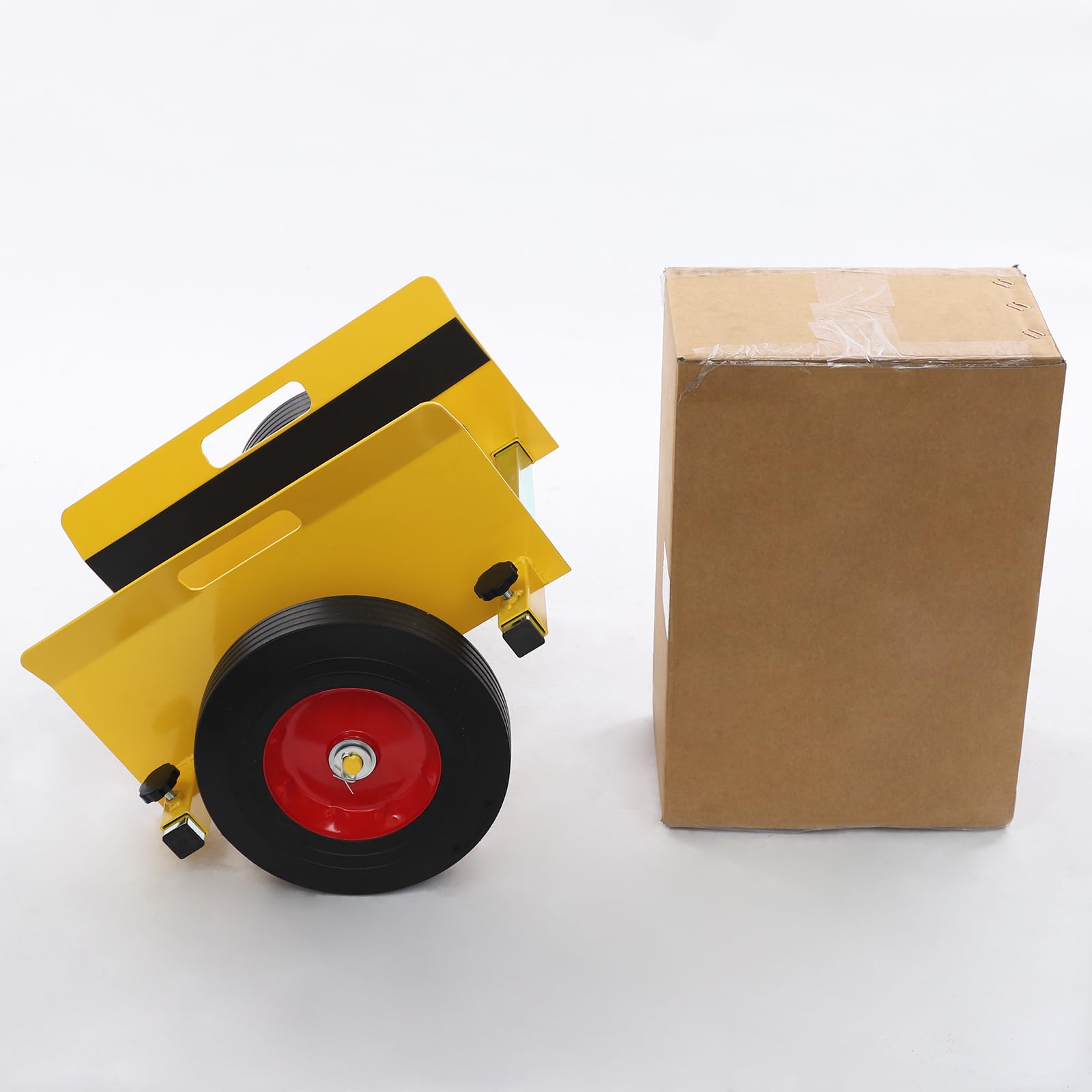 Carro de placas, 42 x 42 x 25 cm, color amarillo, 2 ruedas de goma maciza, para vidrio, placas de madera, placas de yeso
