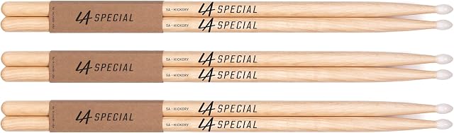 ProMark LA Specials 5A Hickory Drumsticks, Oval Nylon Tip, 3 Pairs