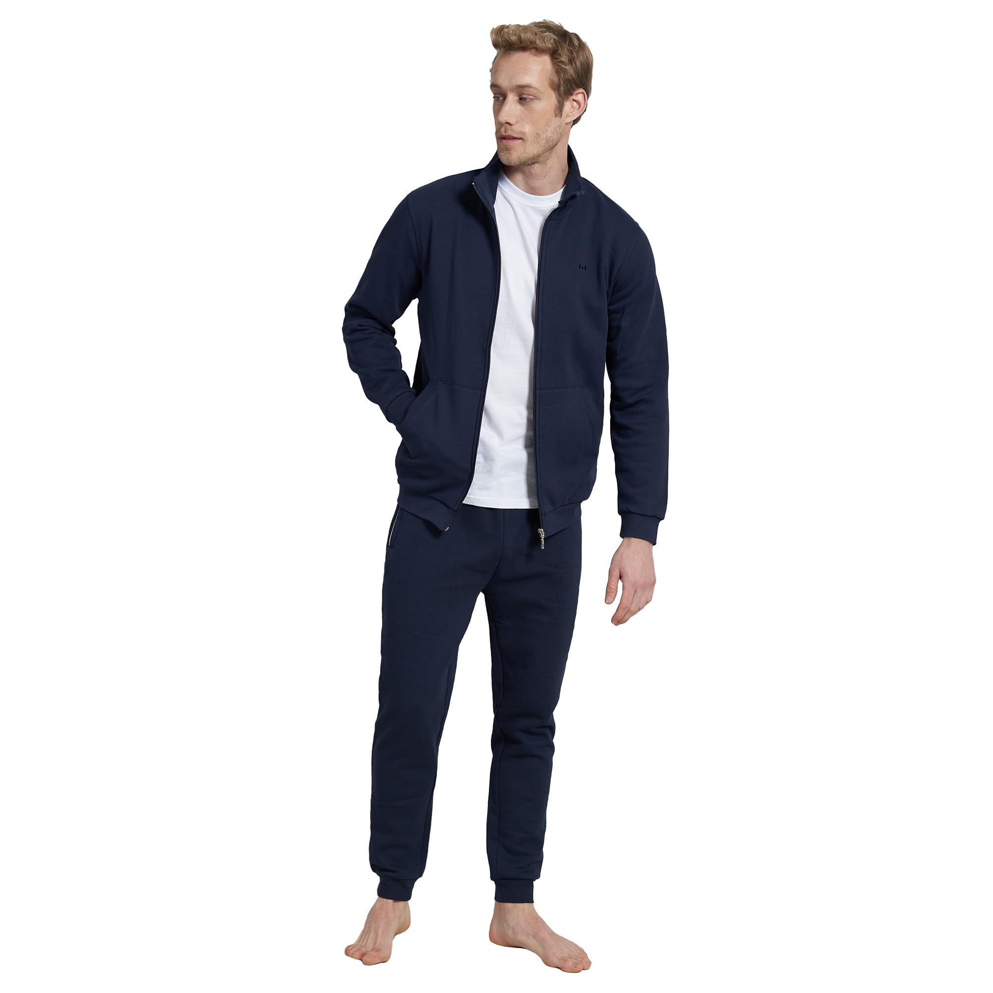 Götzburg Herren Hausanzug, 2-tlg. Set - Sweat, Jacke und Hose, Baumwollmischung