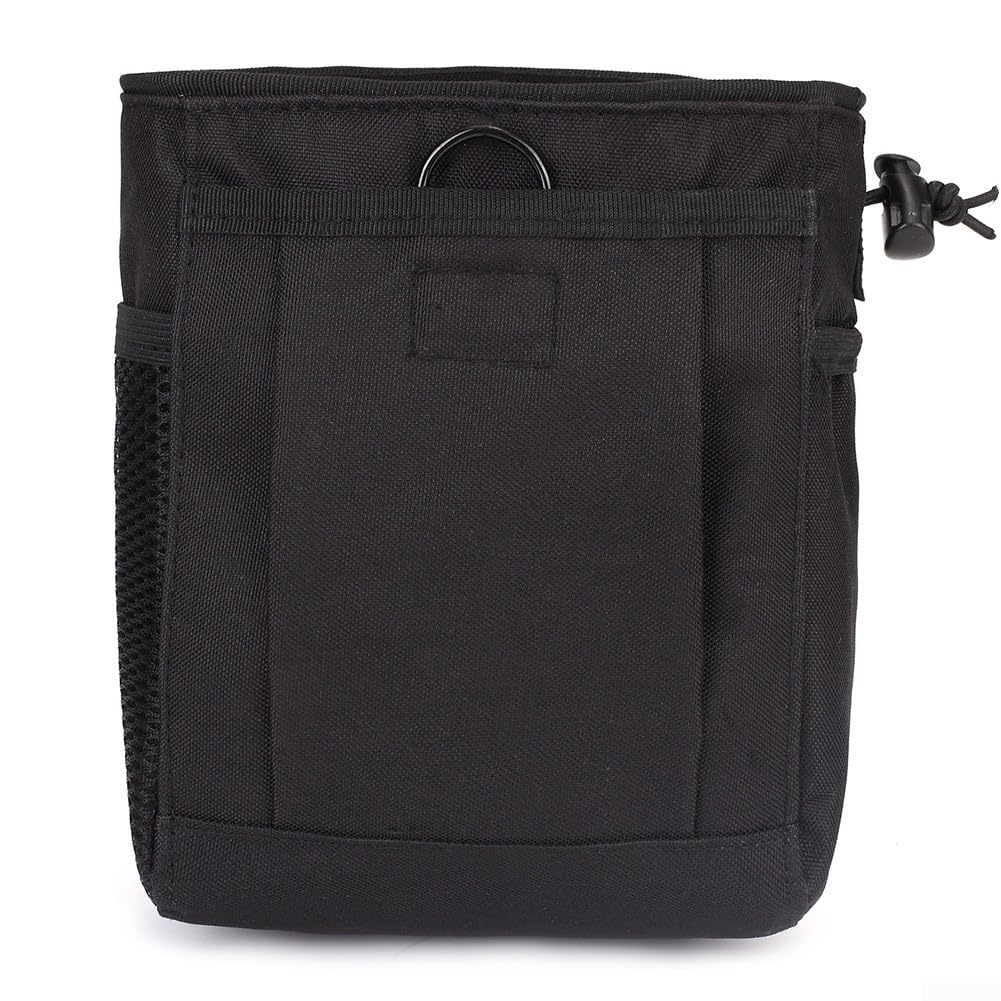 Dolvitrny Climbing Chalk Bag & Outdoor Waist Pouch for Hunting, Hiking, Camping โ 600D Nylon Multi-Pocket Tool Bag, Tear-Resistant with Drawstring Closure(Black)