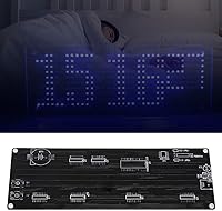 Vista 9 de Kit de reloj digital LED compacto, kit de reloj electrónico de celosía digital de 5 V con apariencia acrílica con aviso de temperatura