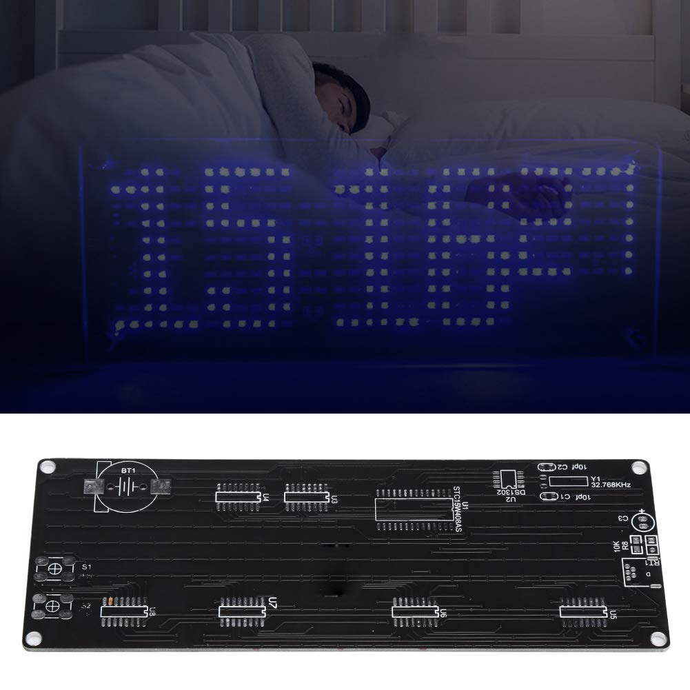 Garsent Kit LED-Uhr, 5V Digital Electronic DIY Clock Kit in Acryl Aussehen mit Temperatur Prompt für DIY.