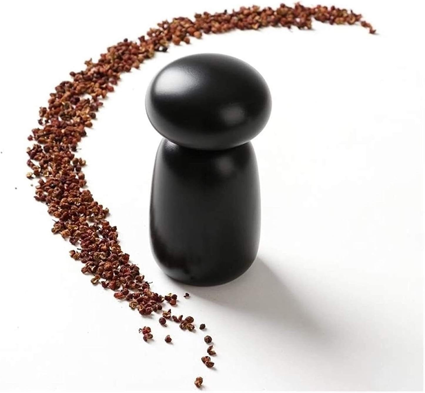 Salt and Pepper Grinder Set Pepper Grinder Refill Professional Pepper Grinder Salt and Pepper Grinders Manual Wooden Salt and Pepper Mills Shakers Ceramic Rotor (Color : Black) (White)