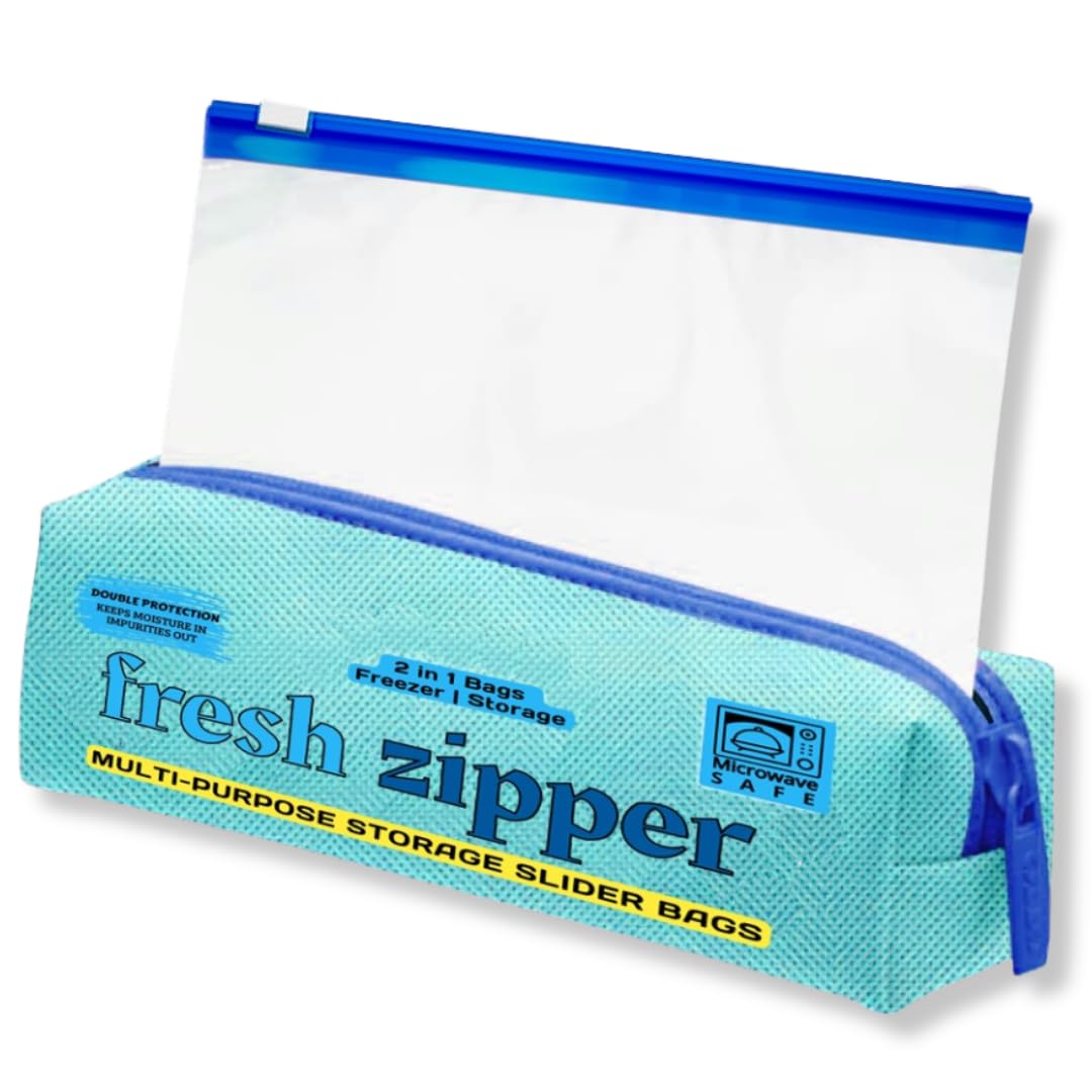 GREENTWISH Plastic Fresh Zipper Multi-Purpose Reusable Storage Slider Bags | Ziplock Pouch |Bpa Free | Size: Small (8 X 8 Inch) | Pack of 15 Bags