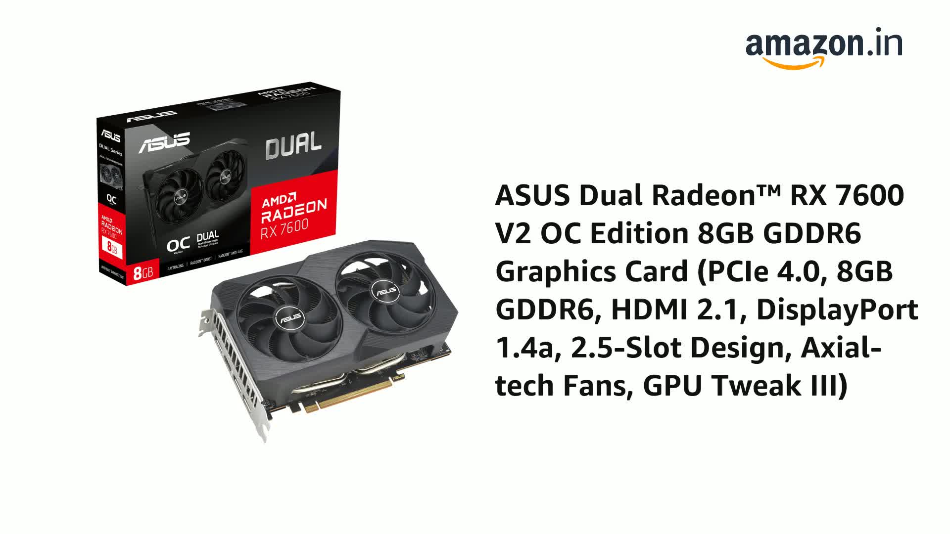 グラフィックボード・グラボ・ビデオカード ASUS Radeon RX 7600 8GB OC グラフィックボード PULSE Radeon RX 7600 GAMING 8GB GDDR6 SAP