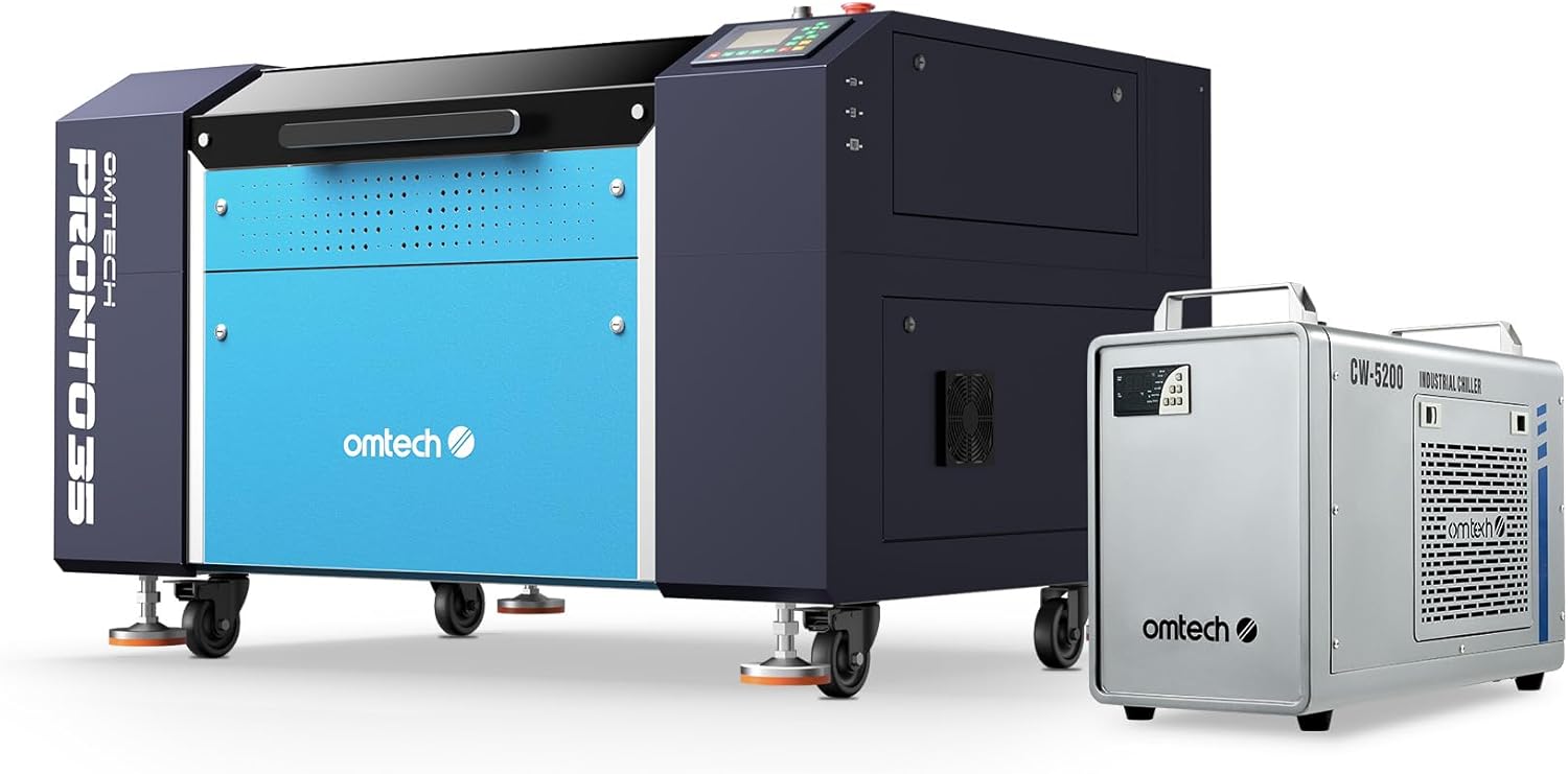 OMTech 60W CO2 Laser Engraver, 28"x20" Laser Engraving Machine with Autofocus 2 Way Pass-Throughs Built-in Air Assist, Commercial Laser Cutting Etching Machine for Wood Glass Acrylic Leather More