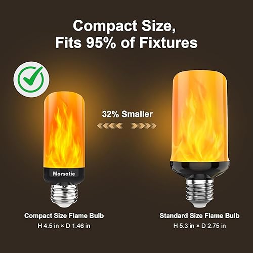 Miniatura 2 de ActualizadasBombillas LED de llama, 4 modos de bombillas parpadeantes con sensor de gravedad, bombilla de fuego E26 para Halloween, Navidad, fiesta,