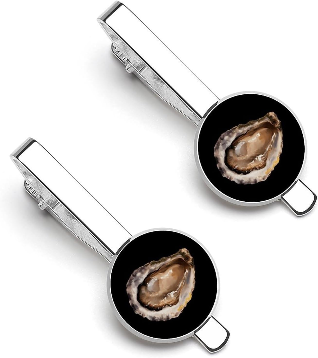 Oyster Classic Tie Clips for Men 2 Pack