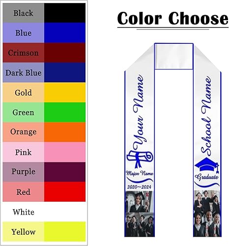 Miniatura 3 de Faja de graduación personalizada de felicitaciones, regalos de graduación personalizados, para la clase de 2024-72 pulgadas