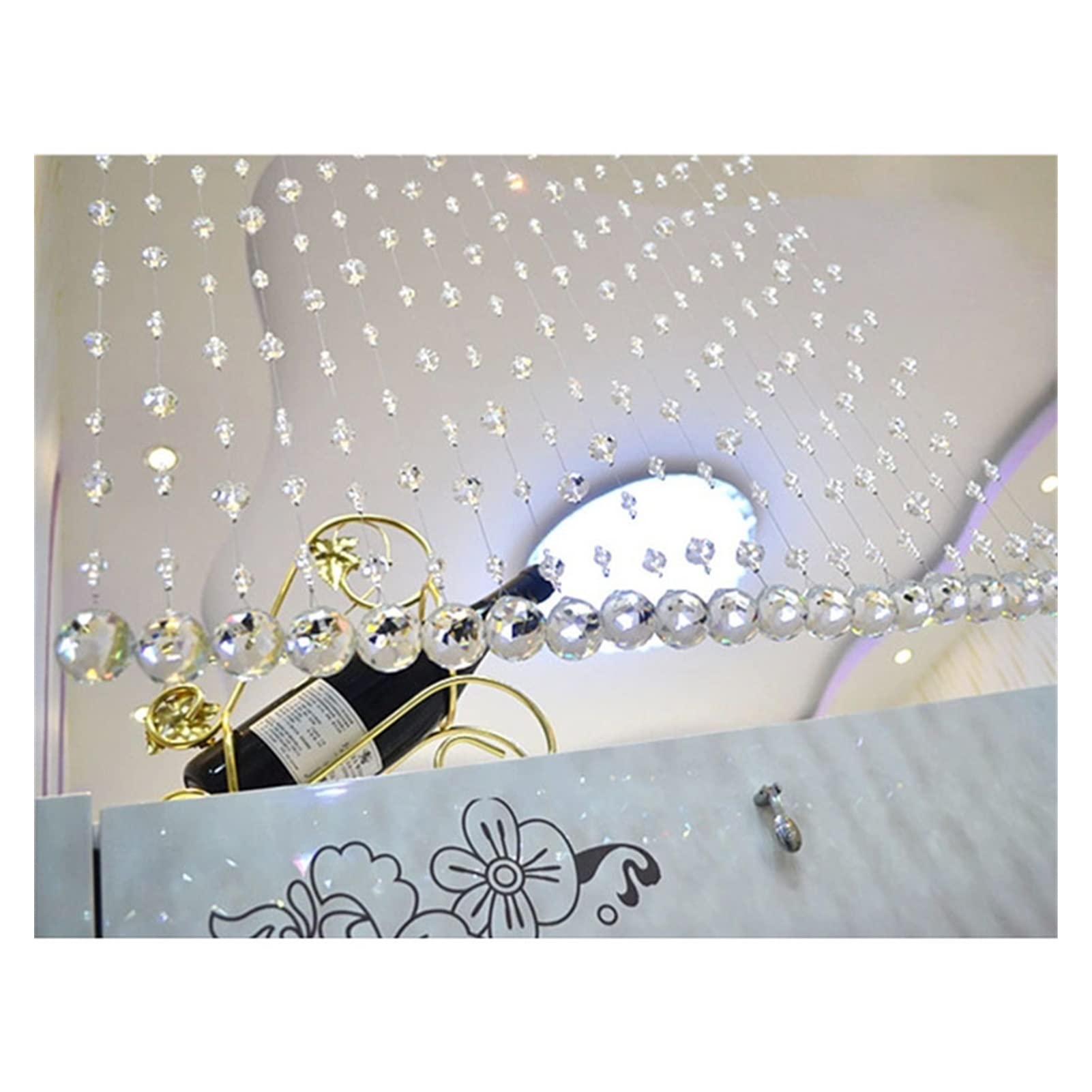Rideau à pompons séparateur pour la maison, rideau de perles en cristal, perles suspendues, guirlande de perles en acrylique transparent, lustre suspendu pour décoration de mariage, fournitures de fê
