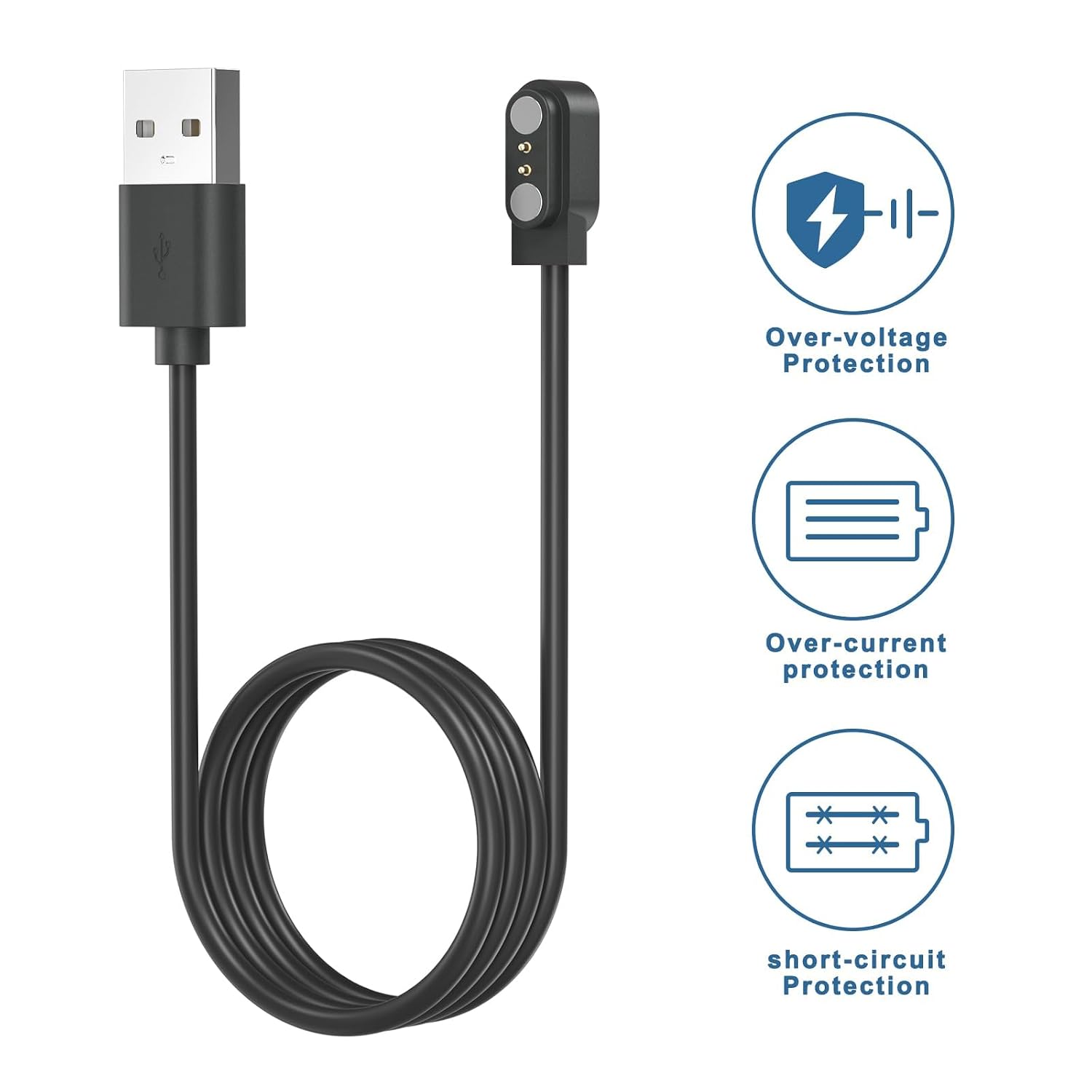 Meliya 2-Pack Charger for Lucyd Armor Smart Safety Glasses, Replacement USB Magnetic Charging Cable for Lucyd Armor(LCD008) Smart Glasses