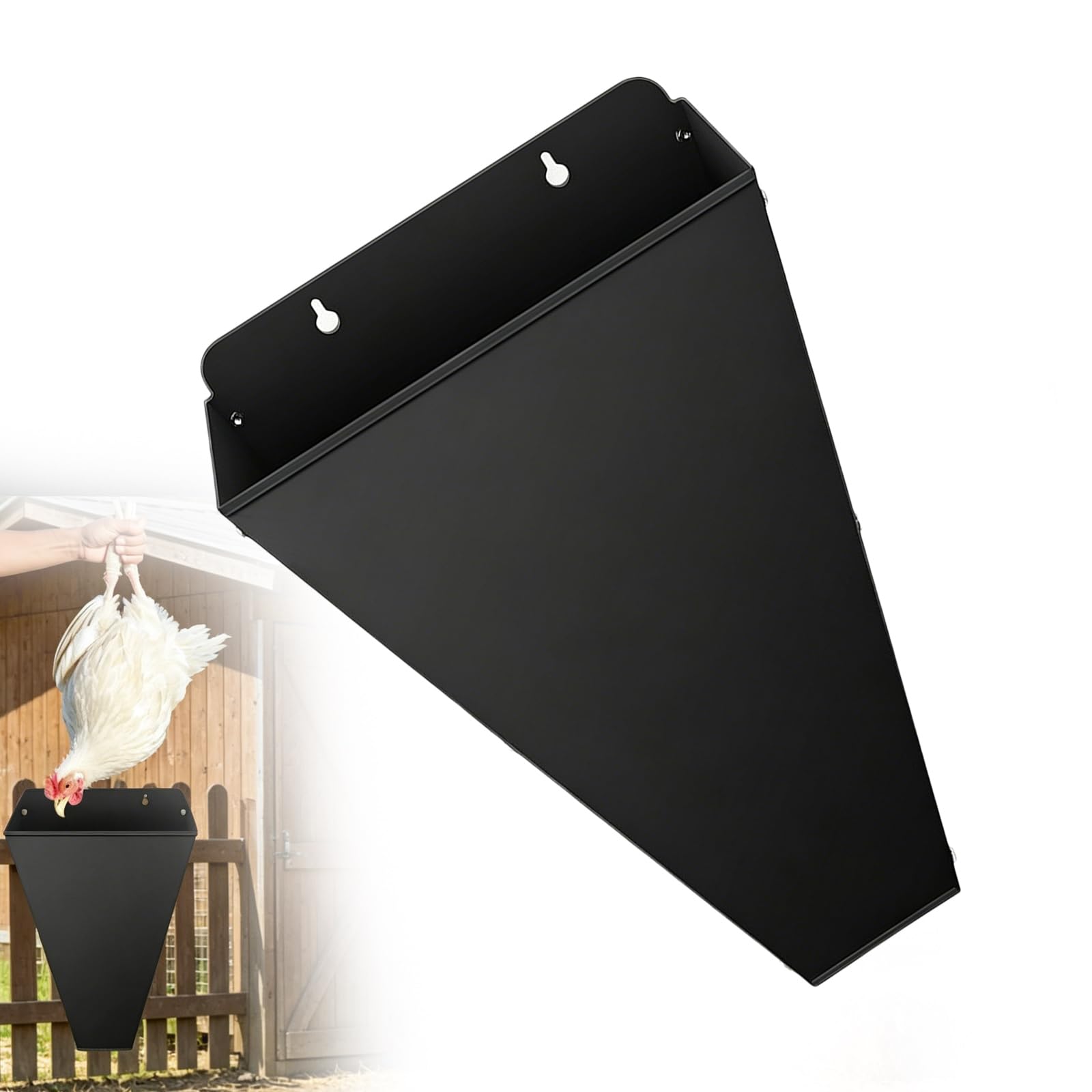Geflügelkegel,Hühnerkegel,26x17,5x33,5cm Heavy-Duty-Schlachttrichter Für Geflügel Aus Eisen,Einsetzbar Leicht Zu Reinigen Und Montieren,Flat Back Geflügelkegel Zum Zurückhalten Für Geflügelschlachtung