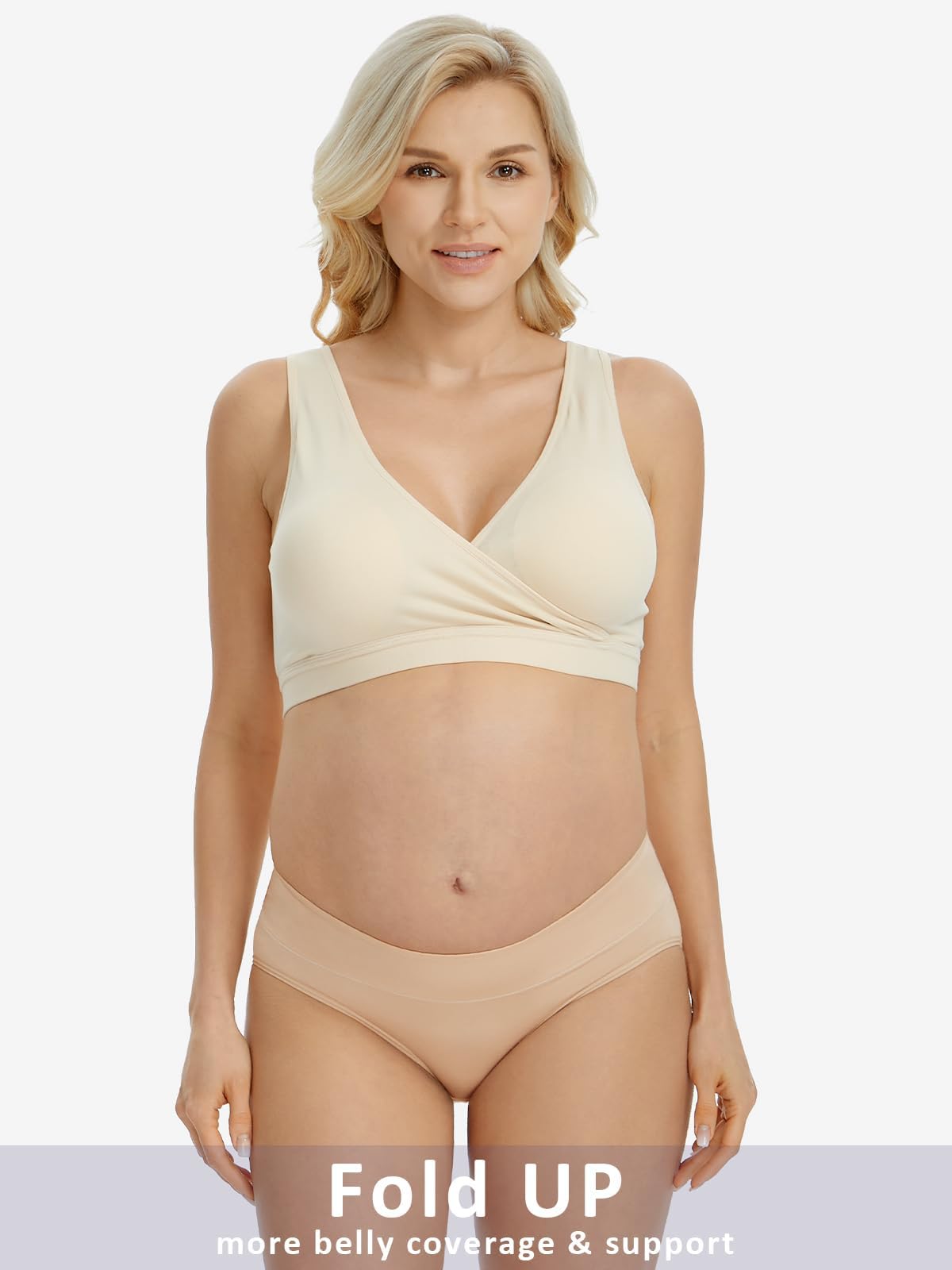 Angelhood Womens Maternity Panties Foldable Maternity Underwear Under Bump Pregnancy Postpartum Brief Pack of 5, Multicoloured R, XX-Large