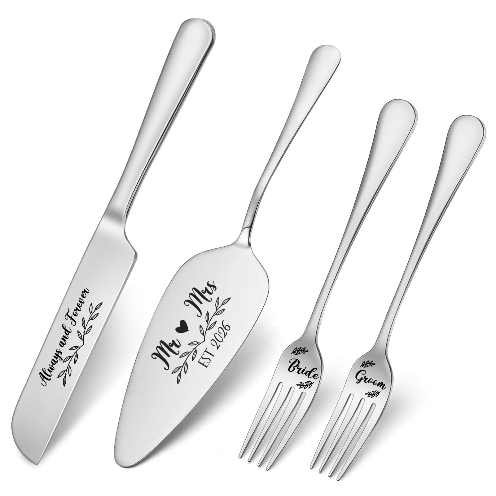 Wedding Cake Knife & Server Set - 4 Pack -1