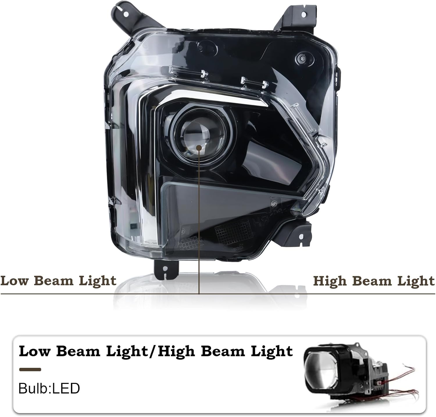 Right Passenger Side LED Headlight Compatible for 2022 2023 Chevy Traverse Chevrolet Head lamp without LED DRL 85596374 GM2503525