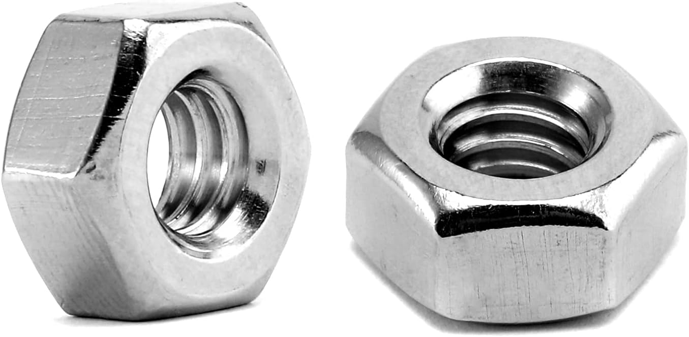 1/4-20 Hex Nuts 100Pcs 304 Stainless Steel 18-8, Full Thread, Hex Drive, Bright Finish by SG TZH