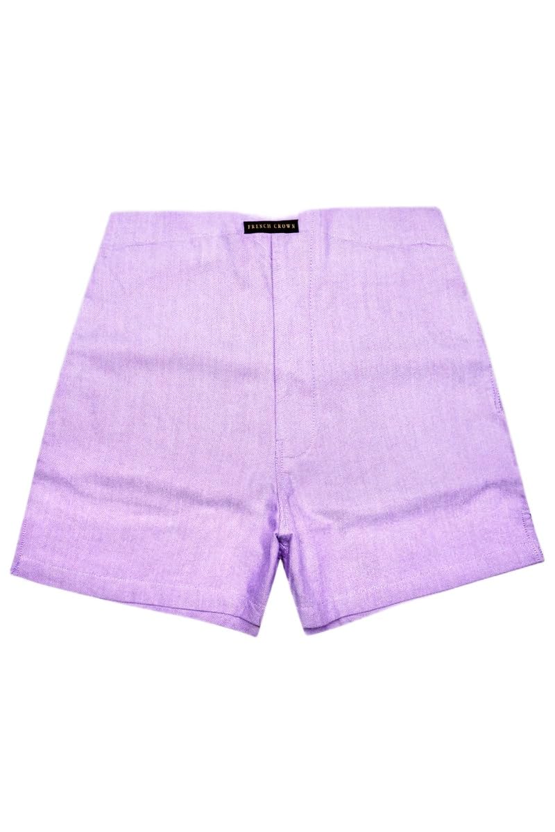 Lilac Pink Oxford Premium Cotton Boxer-image-36