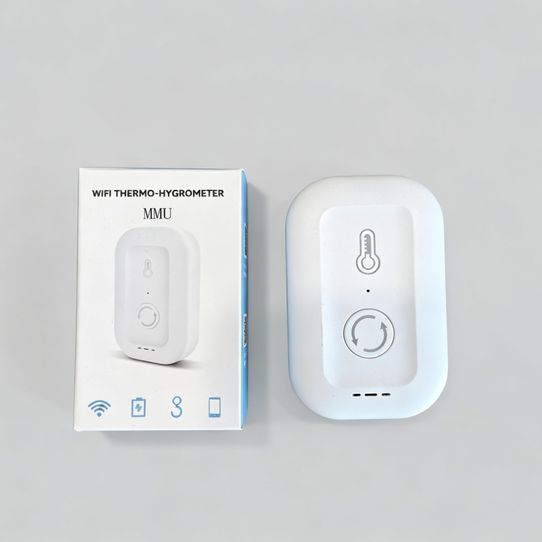 MMU WiFi Thermometer Hygrometer, Smart Luftfeuchtigkeit Temperatur Sensor mit App Benachrichtigung Alarm, Datenspeicherung, Fernmonitor für Zimmer, Kinderzimmer, Gewächshaus, Humidor, Weinkeller