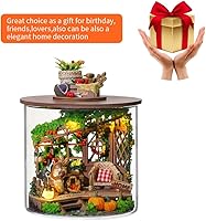 Vista 7 de Kit de casa de muñecas en miniatura y muebles, modelo de casa de muñecas en 3D con cubierta a prueba de polvo y LED, idea creativa de habitación