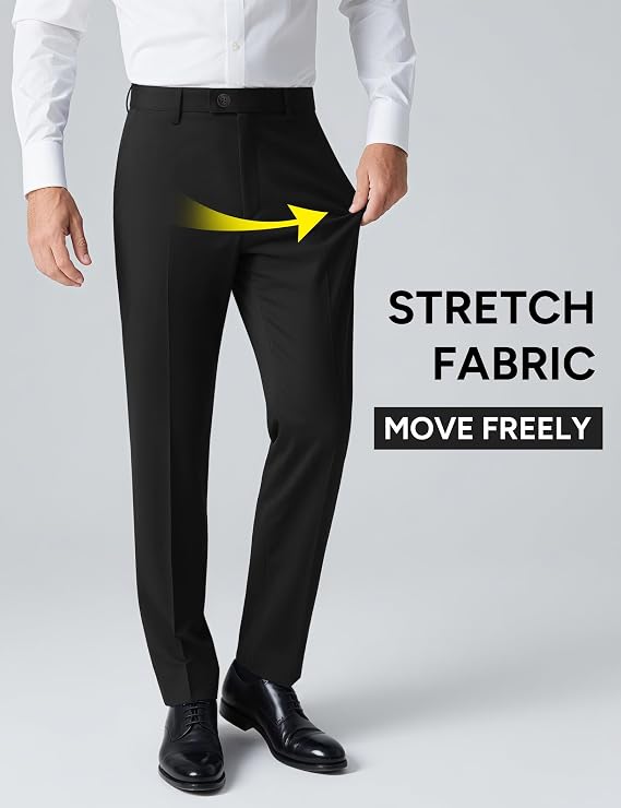 Men's Stretch Slim Fit 6-Piece Suit Set with Blazer, Vest, Pants, Bow Tie, Necktie and Pocket Square