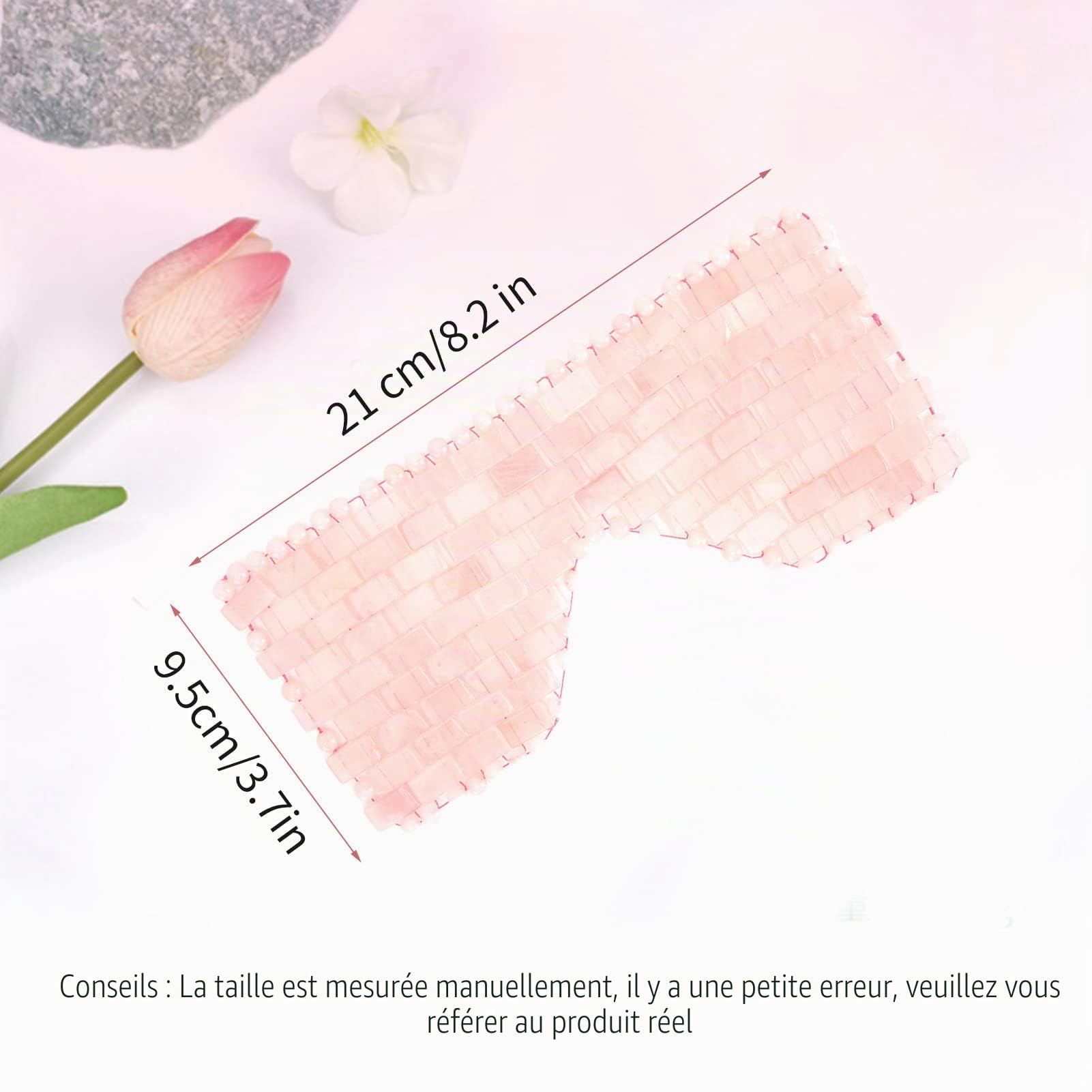 Masque Pour Les Yeux Masseur pour le Visage, Masque Visage Pierre, Anti-Âge Yeux en Jade, Thérapie Par Le Froid, Jade Pierre de Jade For Apaiser La Fatigue, Yeux Gonflés, Les Cernes (Quartz Rose)