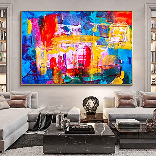 Toile peinture paysage urbain coloré splash 40x60cm sans cadre pour salon