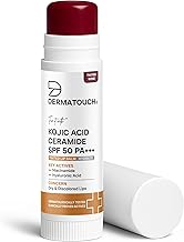 DERMATOUCH Kojic Acid Ceramide SPF 50 PA+++ Tinted Wine Lip Balm - 5g | Moisturizing • Sun Protection • Nourishing | Reduces Pigmentation & Heals Dry Lips