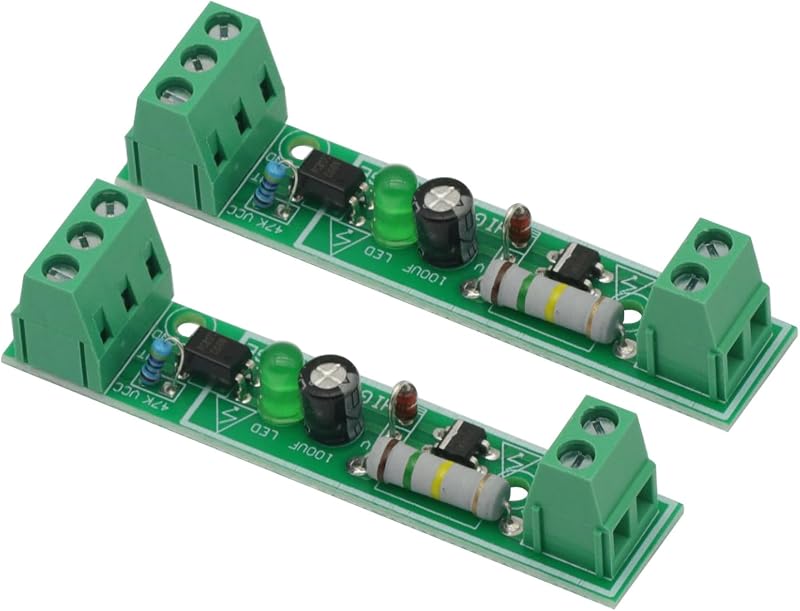 2Pcs 1-Bit AC Optocoupler Isolation Module 220V Voltage Detect Board Adaptive 3-5V for PLC Module