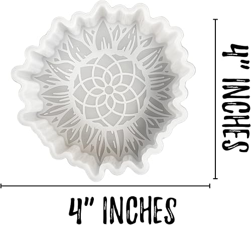 Miniatura 3 de Molde de silicona refrescante para automóvil con forma de flor de corazón chakras de girasol 4 x 4 x 1 pulgadas bohemio hippie 4 x 4 x 1 pulgadas