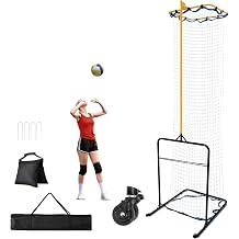 Volleyball Setter Training Equipment 8 Adjustable Heights,Sturdy and Durable 130inch Volleyball Setter Training Net 6 Adjustable Angles for Indoor and Outdoor Training