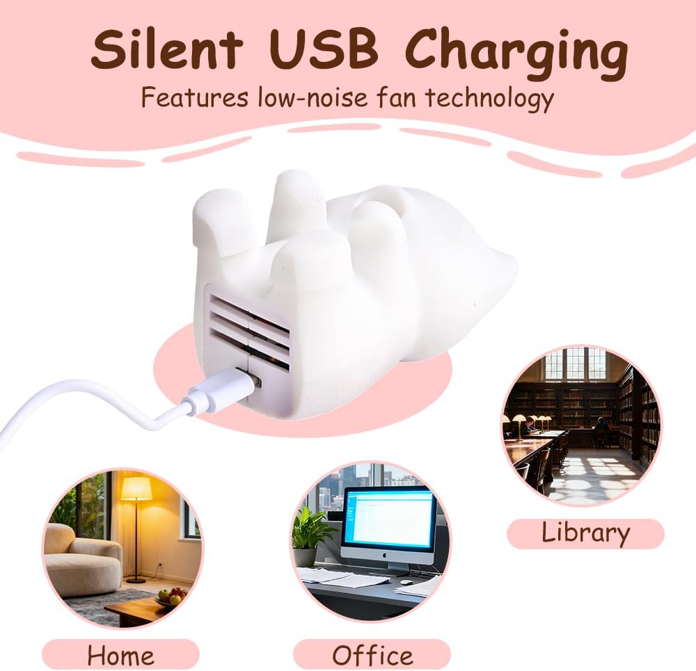 Mini Food Cooling Fan, Rechargeable Cat-Shaped Hot Drinks Cooler Quickly Cooling in 3 Mins for Home Office Travel Coffee Tea Soup Meals image 5