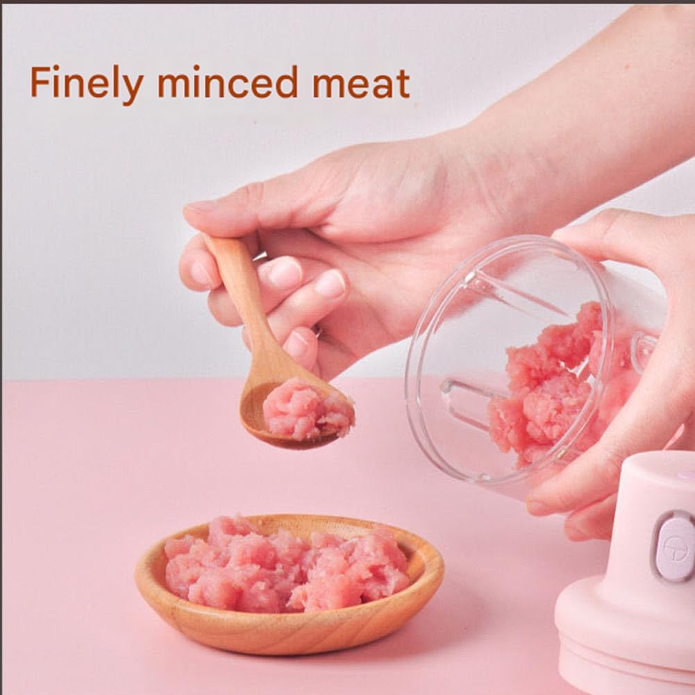 Wireless Food Chopper,Electric Garlic Chopper Cordless With Container For Onion, Garlic,Chili,Fruit,Meat, Rechargeable Kitchen Gadget (8.8 OZ)