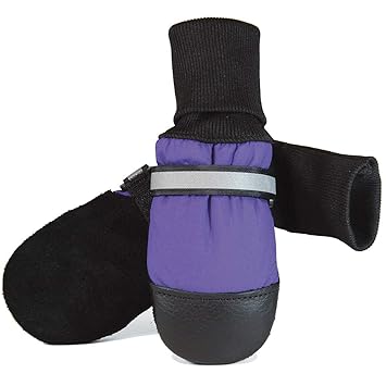 Muttluks Fleece Lined Dog Boots, Purple, Itty Bitty, Set of 4