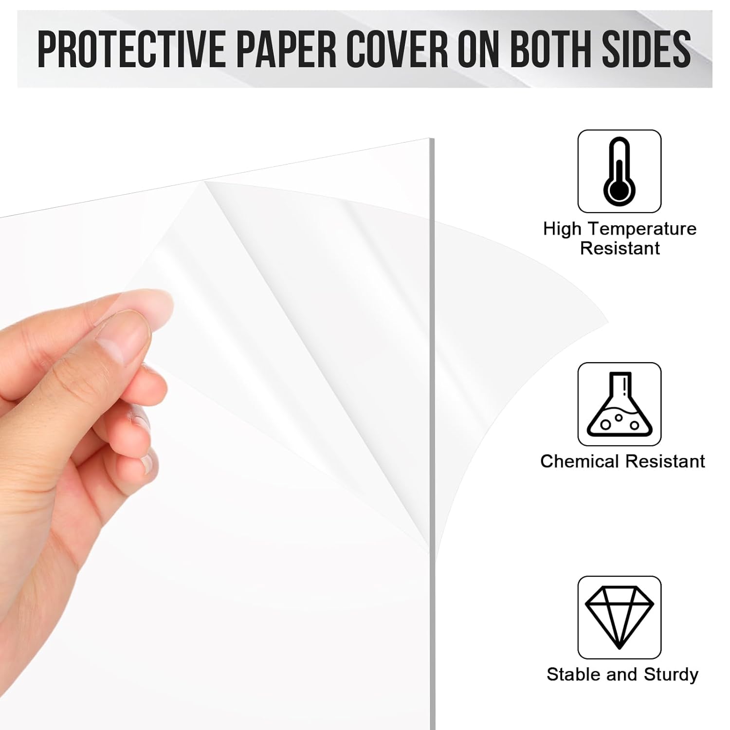 10 Pcs Thin Plexiglass Sheets, 12x12 0.5mm Small Clear PVC Flexible Plastic Sheet, Transparent Shatter Resistant Plastic Sheet Panels for DIY Display Projects, Crafts, Picture Frame, Invitations