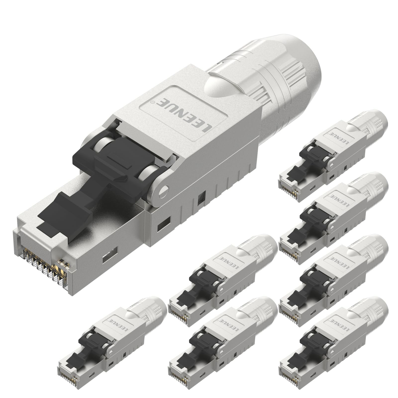 Blindé Fiche RJ45 Sans Outils Cat7, 10 Gbit/S 600 Mhz, Lot de 8