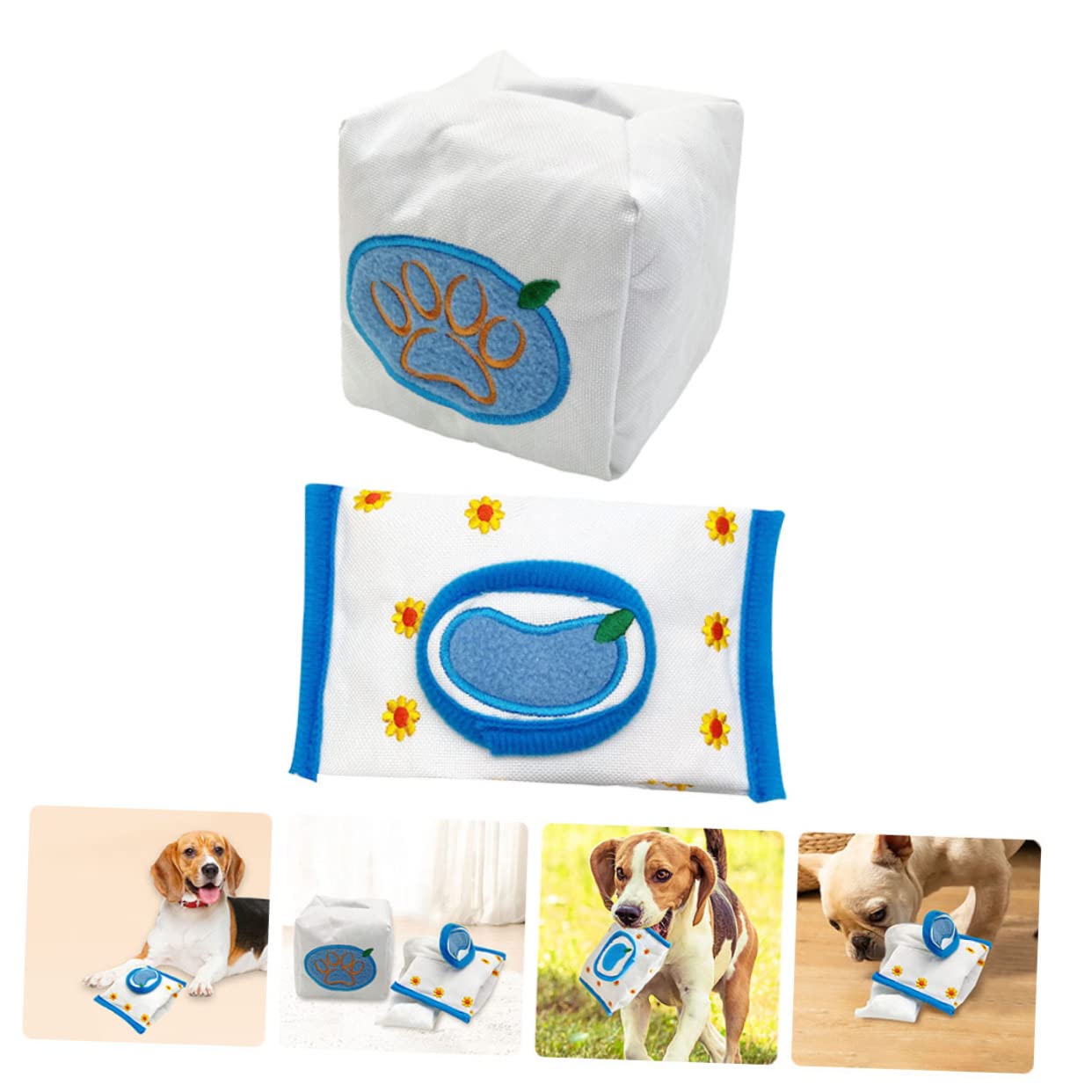 Kisangel 4pièces Jouet à Renifler Cartoon pour Chiens Jouets De Nourrissage Lents pour Chiots Et Activités Intérieures