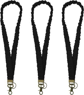 Scrunchie Lanyards for ID Badges, Cute Stretchy Neck Lanyard Strap Keychain Holder for Keys Teacher Women Office