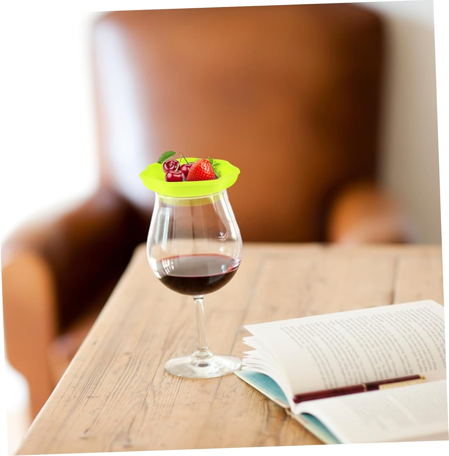 Luxshiny Silicone Wine Glass Topper Coaster for Drinks Charcuterie Plate Cover Snack Tray for Wine Cups Ass Cover