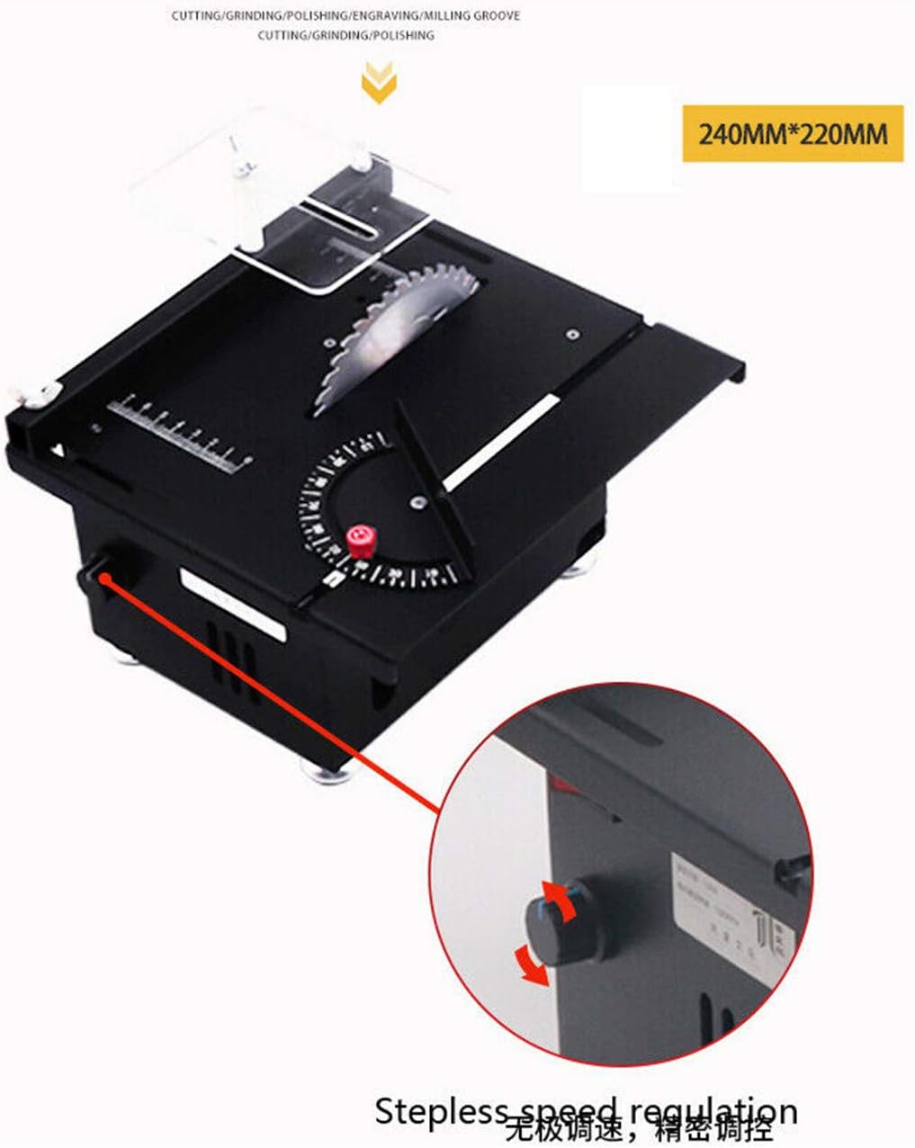 ELEOPTION Mini Precision Table Saw Blade DIY Woodworking Cutting Machine 3500RPM 24V