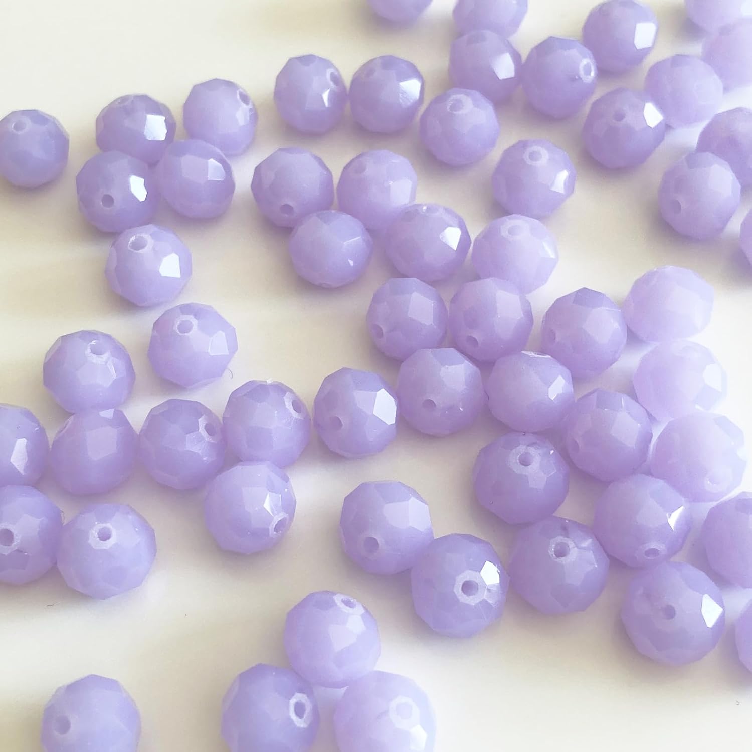 350Pcs 6mm Faceted Purple Glass Crystal Rondelle Beads for Jewelry Making, Bracelets, Wind Chimes, Suncatchers - Image 4