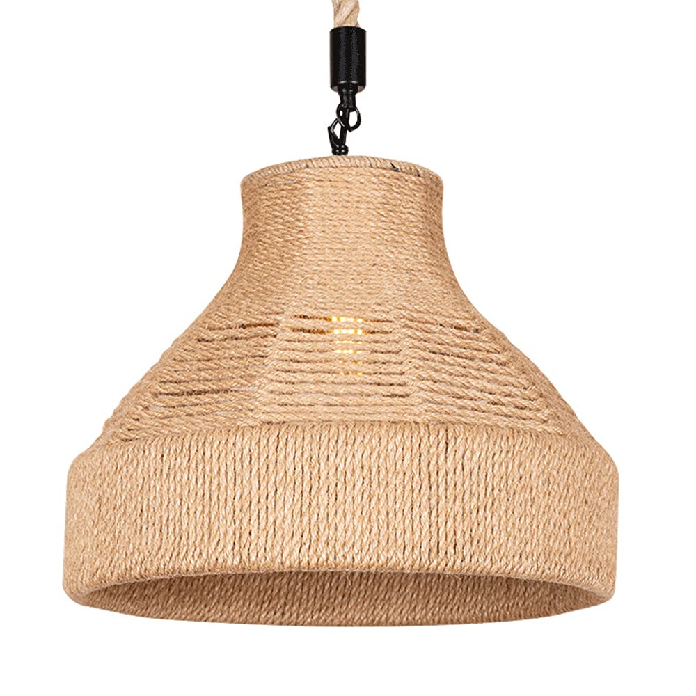 Lustre rétro E27 en corde de chanvre pour illuminer votre îlot de cuisine avec style