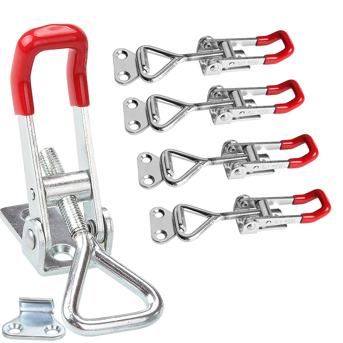Lot De 4 Loquets à Bascule Métal Antirouille - Pince Sauterelle Réglable Pour Armoires, Portes, Boîtes - Supporte 100kg