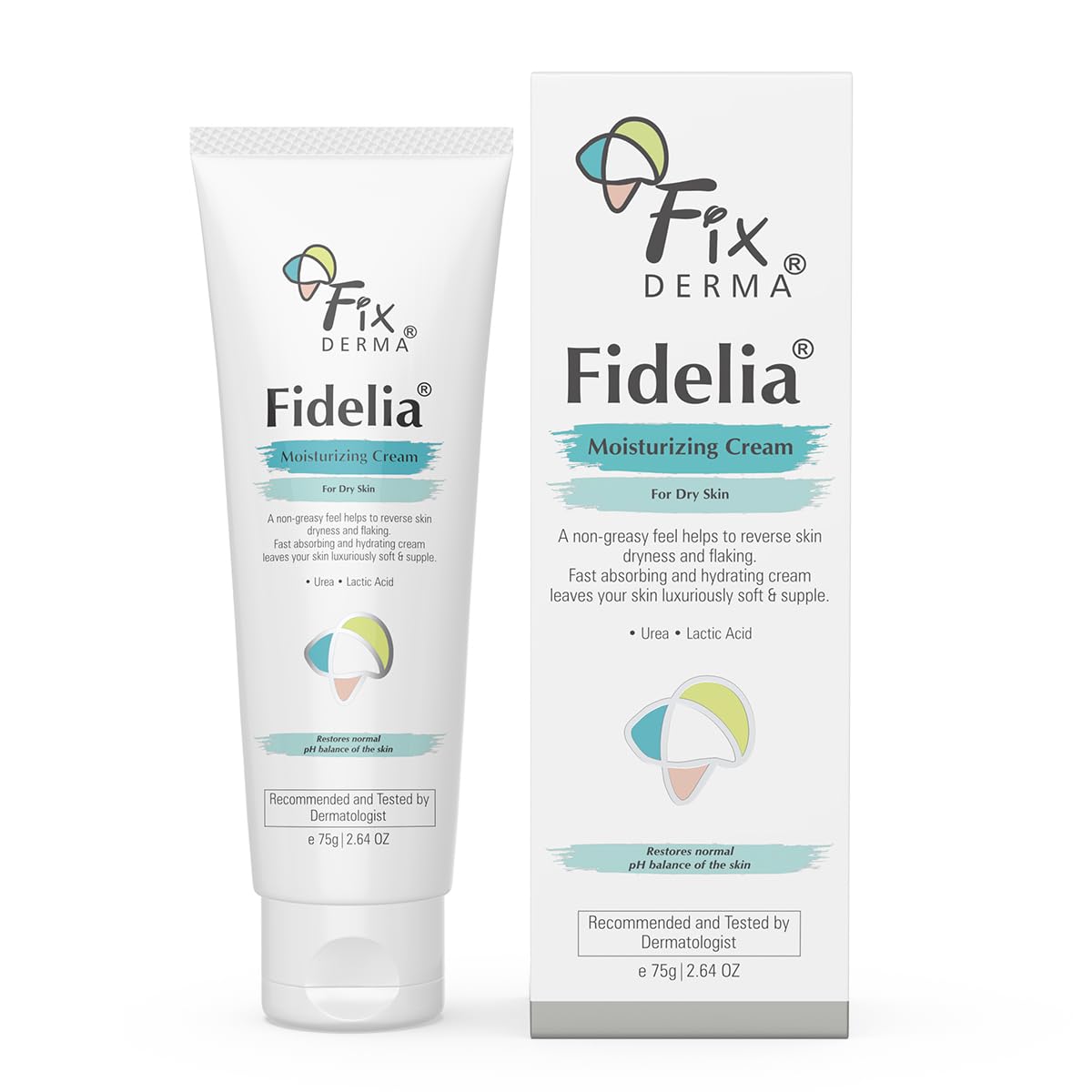 Fidelia Moisturizing cream | Daily Moisturizer for Dry & chapped skin | Provides Hydration and Moisturization, Non-Comedogenic & Non-Greasy formulation - 75 gm