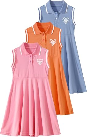 Girls Floral Dress Ruffle Swing Flowy Dresses Casual Printed A-line Sundress for Summer Beach