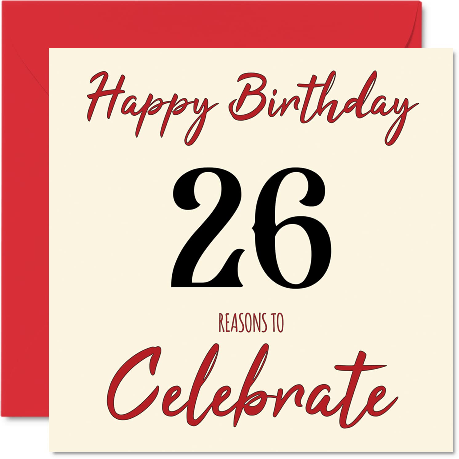 Carte D'anniversaire 26 Ans Pour Homme – Carte D'anniversaire Pour Garçon De 26 Ans, Homme, Fils, Frère, Oncle, Cousin, Ami, Neveu, 145 Mm X 145 Mm