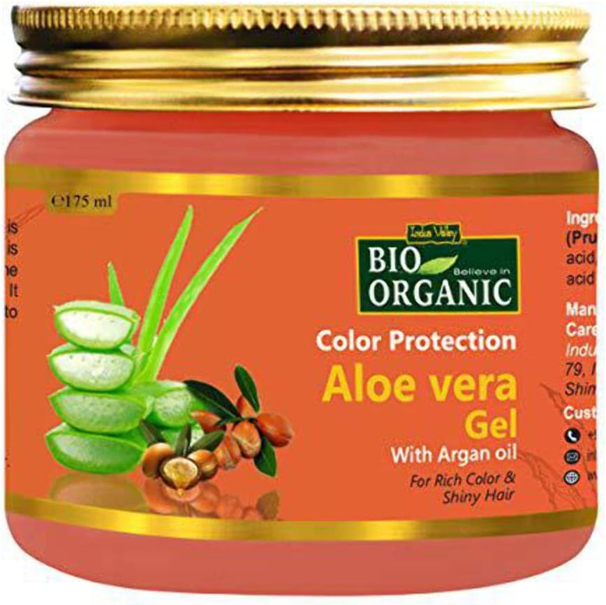Bio Organic Color Protection Aloe Vera Gel With Argan Oil For Rich Colour & Shiny Hair - (175ml)