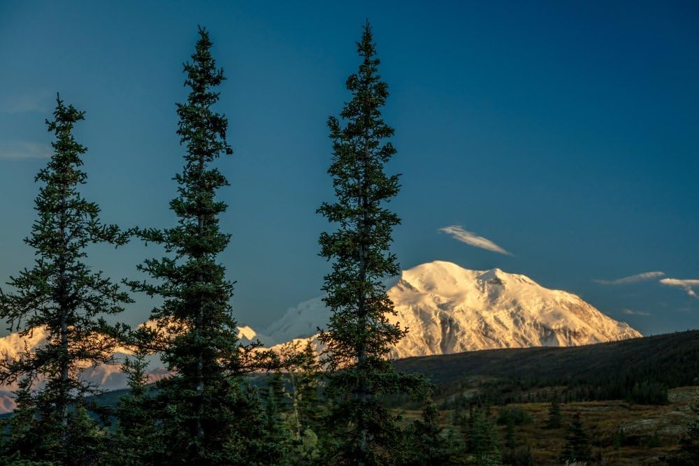 Mount Denali previously known as McKinley from Wonder Lake Denali ...