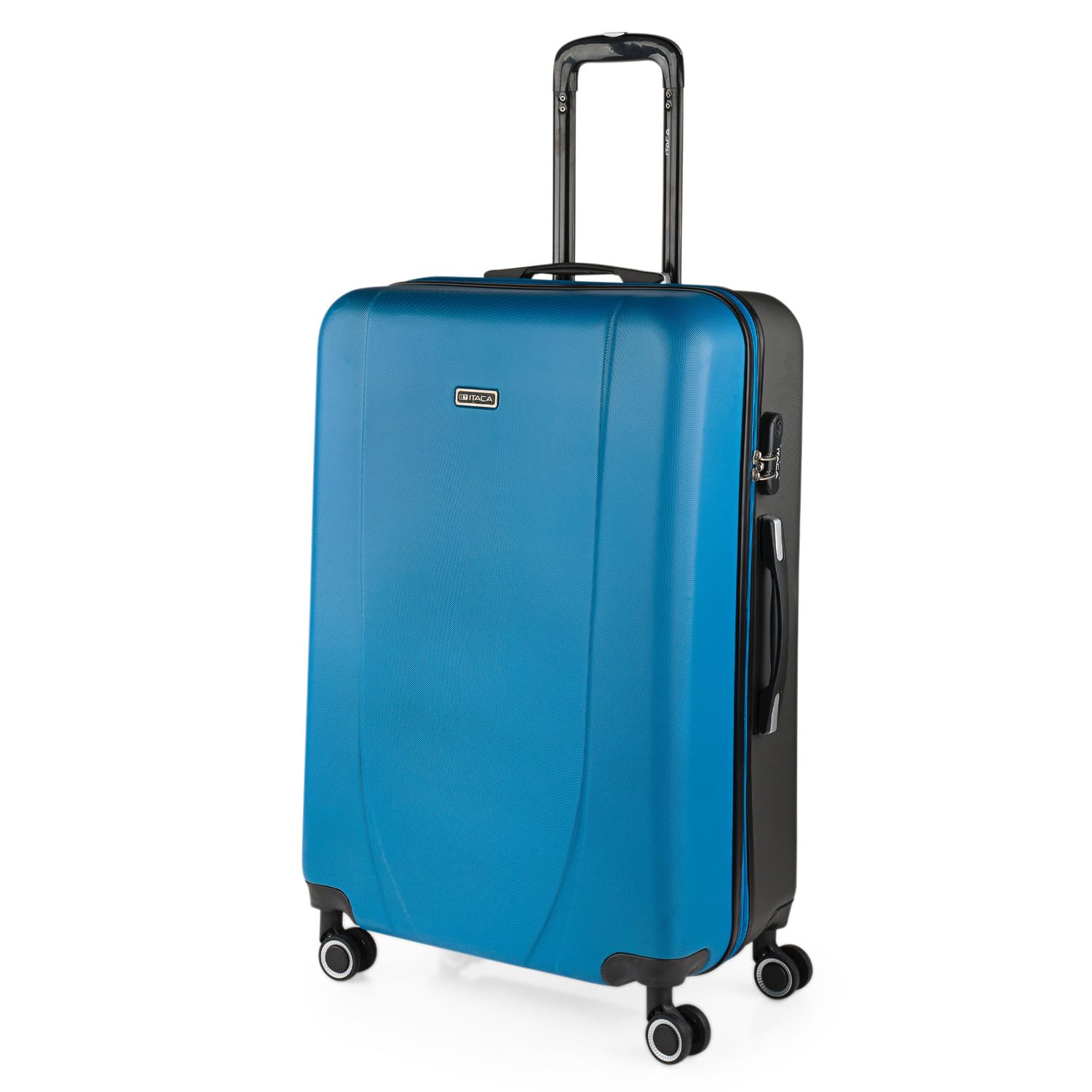 ITACA - Maletas Grandes De Viaje Rígidas Ligeras con 4 Doble Rueda 360° Maleta Grande 23 Kilos Alta Resistencia Maleta XL Duradera, Azul-​Antracita