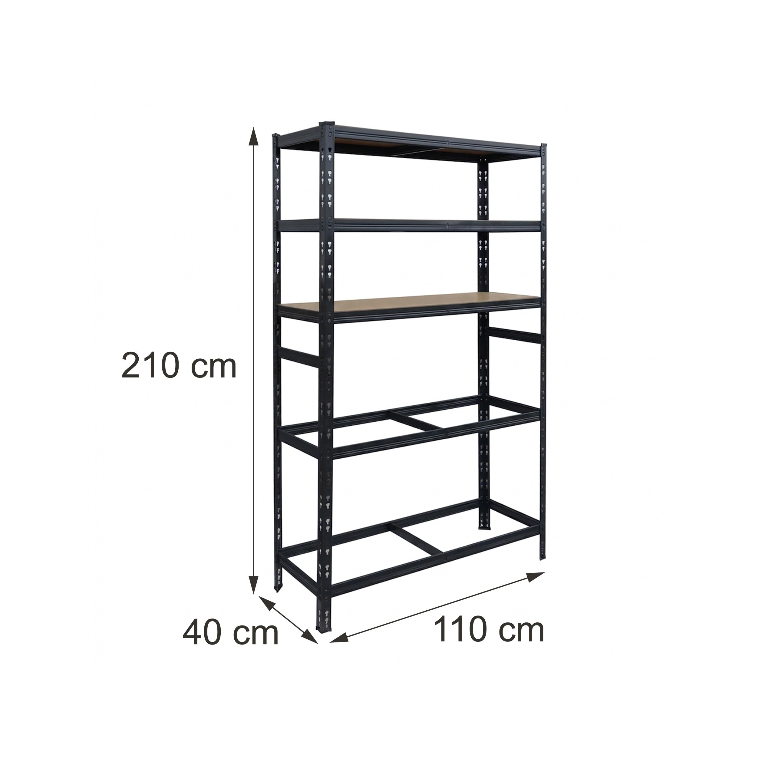 Relaxdays Étagère pour 8 pneus, HxLxP 210x110x40 cm, 750 kg, Acier, Montage emboîtable, Atelier, Noir